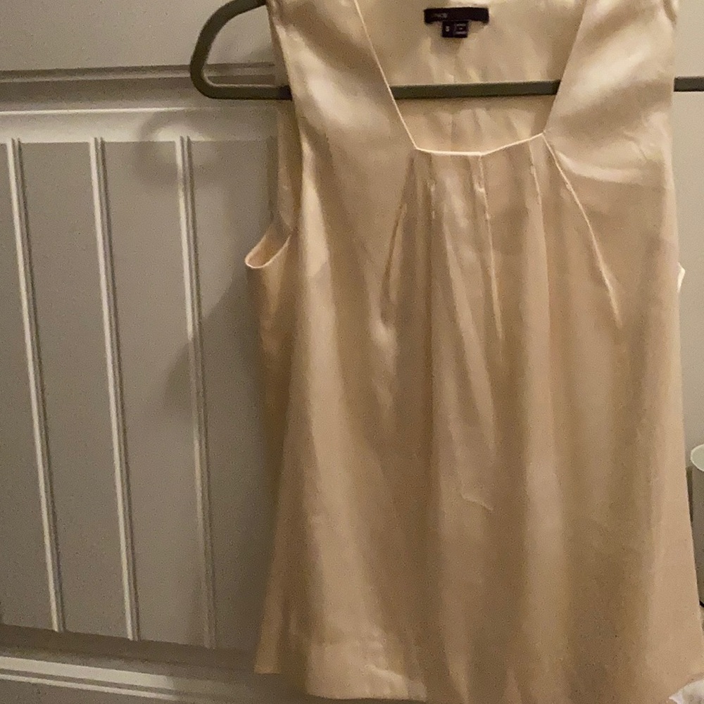 Vince cream silk sleeveless top
